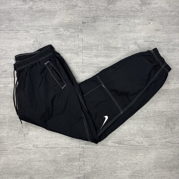 Nike Sportswear Swoosh Repel Joggers Pants Oversize Fit High-Rise Black Woven - Picture 10 of 10